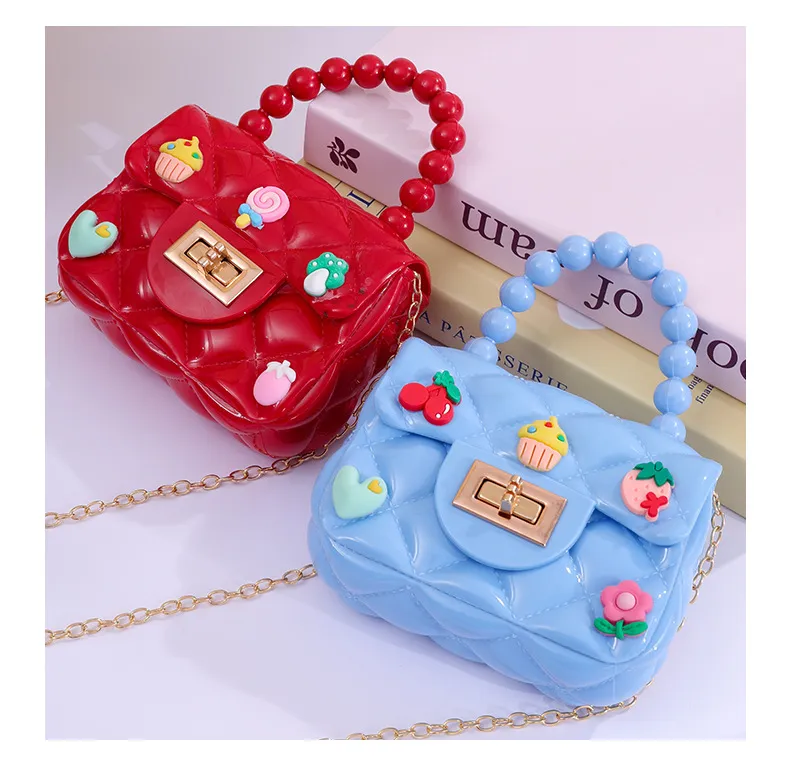 Handmade Patch Mini Crossbody Bag for Women & Children, Cute Jelly Coin Purse with Chain, Fashionable Small Shoulder Bag for Daily Use showcase 15