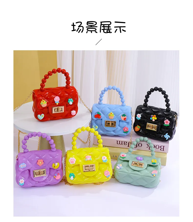 Handmade Patch Mini Crossbody Bag for Women & Children, Cute Jelly Coin Purse with Chain, Fashionable Small Shoulder Bag for Daily Use showcase 13