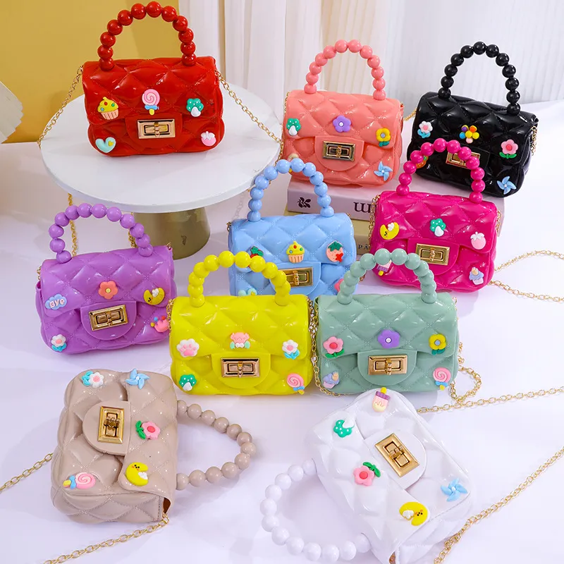 Handmade Patch Mini Crossbody Bag for Women & Children, Cute Jelly Coin Purse with Chain, Fashionable Small Shoulder Bag for Daily Use thumbnail 2