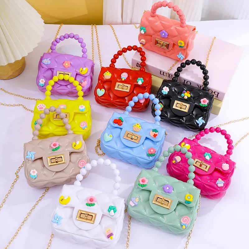 Handmade Patch Mini Crossbody Bag for Women & Children, Cute Jelly Coin Purse with Chain, Fashionable Small Shoulder Bag for Daily Use thumbnail 1