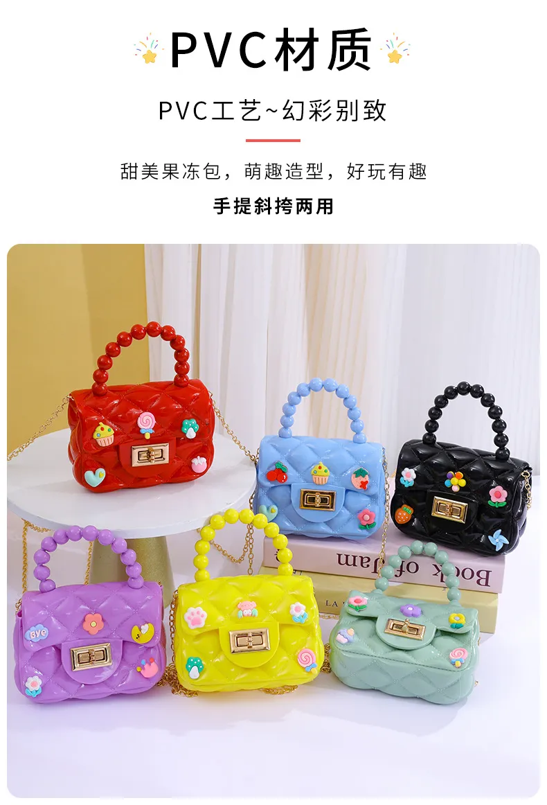 Handmade Patch Mini Crossbody Bag for Women & Children, Cute Jelly Coin Purse with Chain, Fashionable Small Shoulder Bag for Daily Use showcase 3