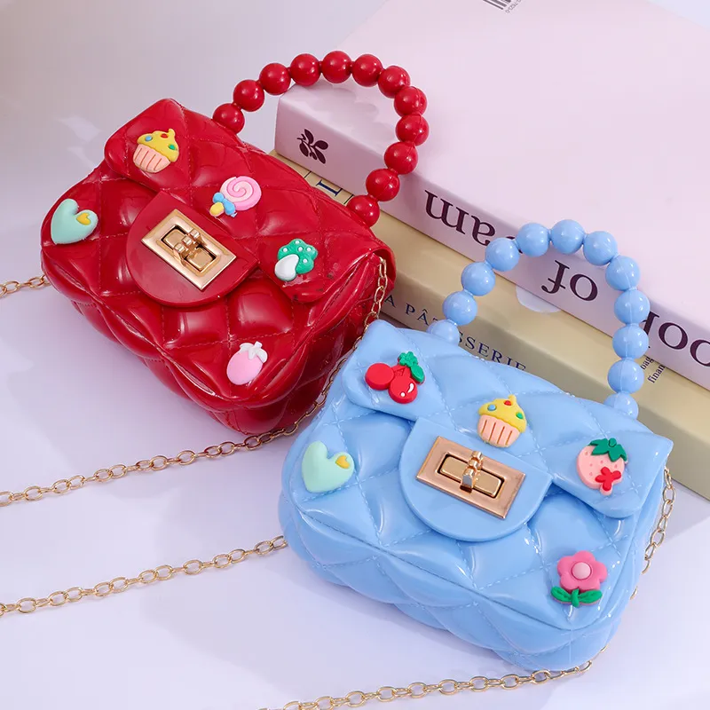 Handmade Patch Mini Crossbody Bag for Women & Children, Cute Jelly Coin Purse with Chain, Fashionable Small Shoulder Bag for Daily Use thumbnail 4