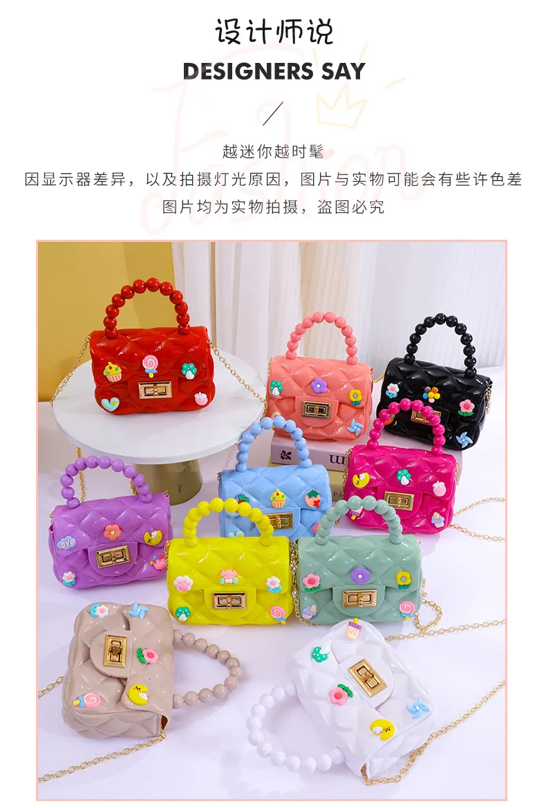 Handmade Patch Mini Crossbody Bag for Women & Children, Cute Jelly Coin Purse with Chain, Fashionable Small Shoulder Bag for Daily Use showcase 10