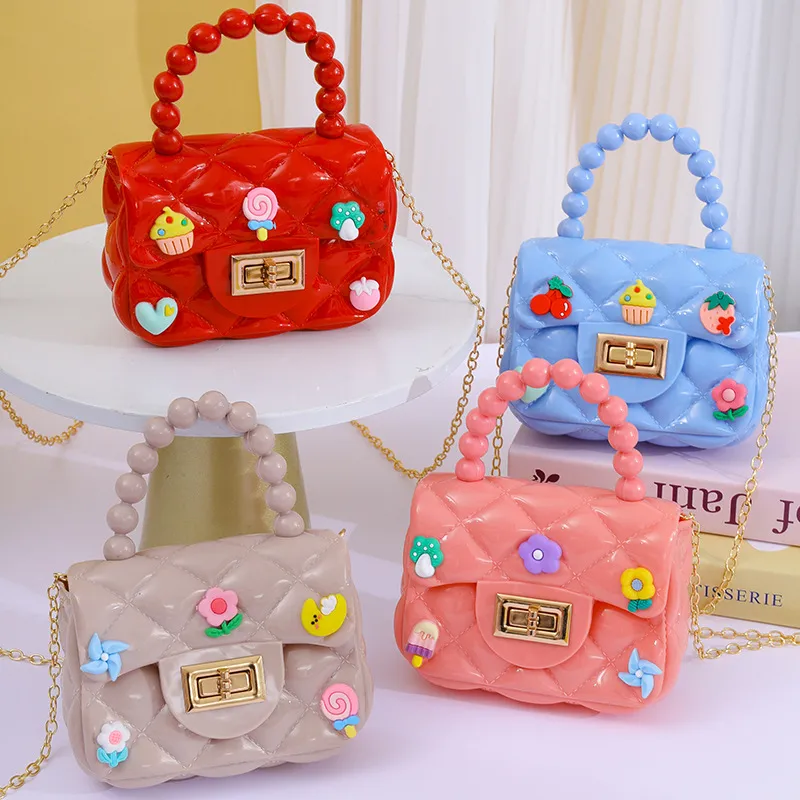 Handmade Patch Mini Crossbody Bag for Women & Children, Cute Jelly Coin Purse with Chain, Fashionable Small Shoulder Bag for Daily Use thumbnail 3