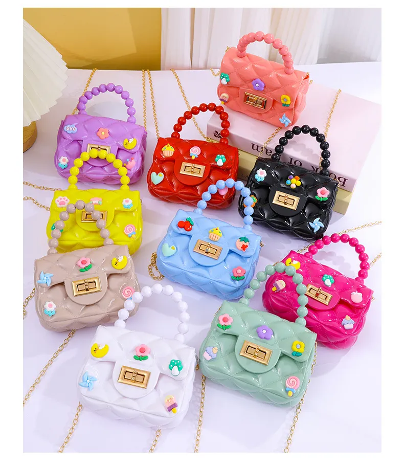 Handmade Patch Mini Crossbody Bag for Women & Children, Cute Jelly Coin Purse with Chain, Fashionable Small Shoulder Bag for Daily Use showcase 16
