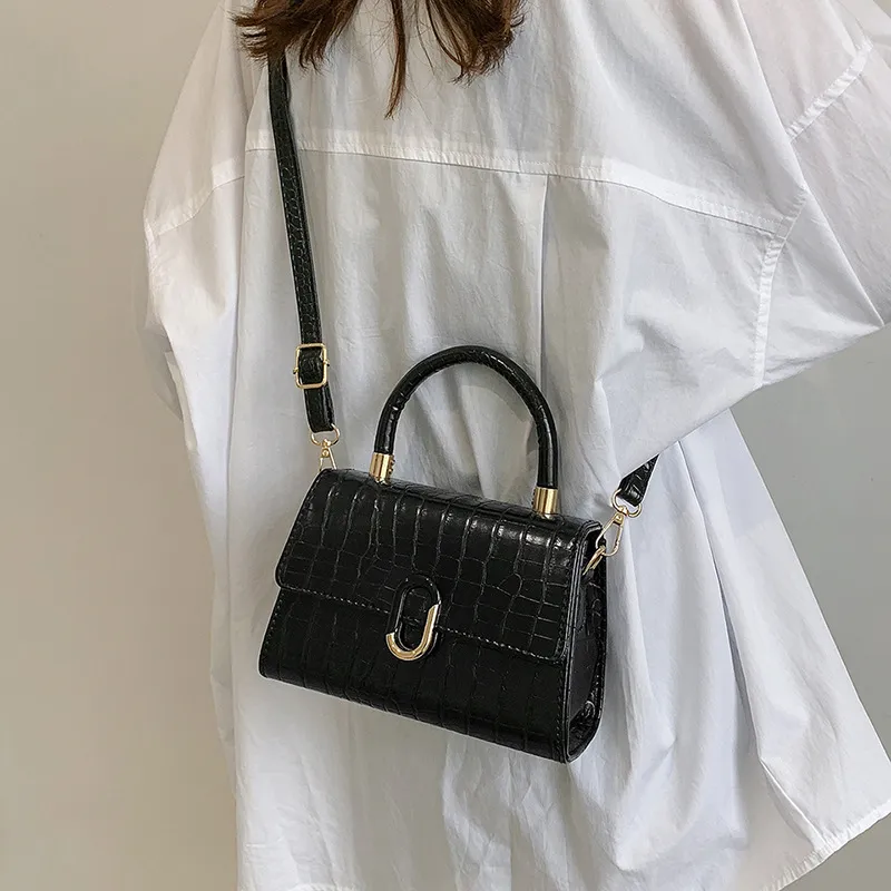 Women's Crocodile Pattern Small Square Crossbody Handbag 2025 - Versatile Fashionable Shoulder Bag for Ladies, Elegant Handheld Purse thumbnail 4