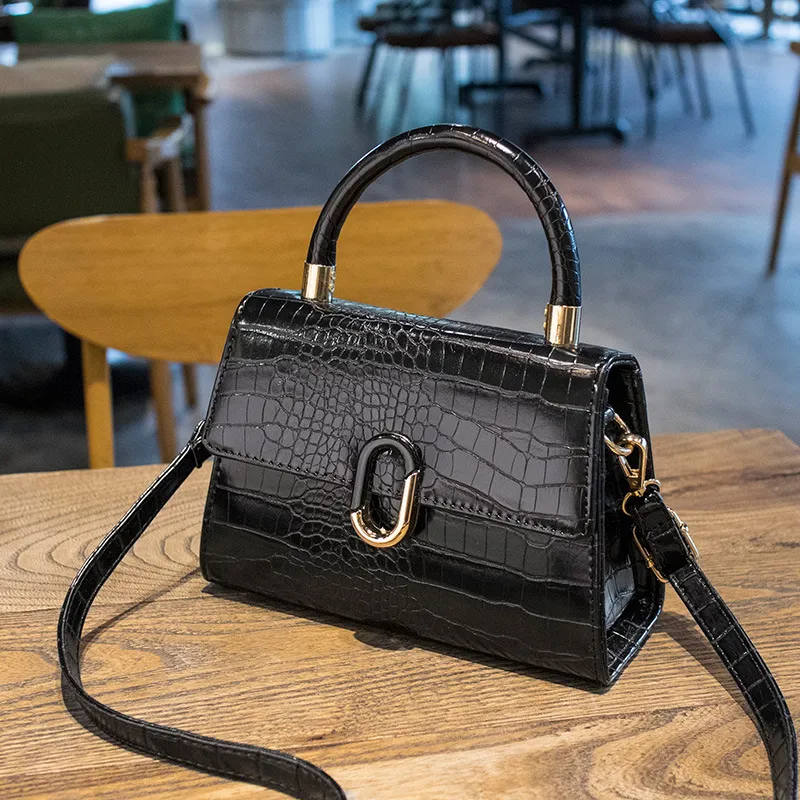 Women's Crocodile Pattern Small Square Crossbody Handbag 2025 - Versatile Fashionable Shoulder Bag for Ladies, Elegant Handheld Purse thumbnail 2
