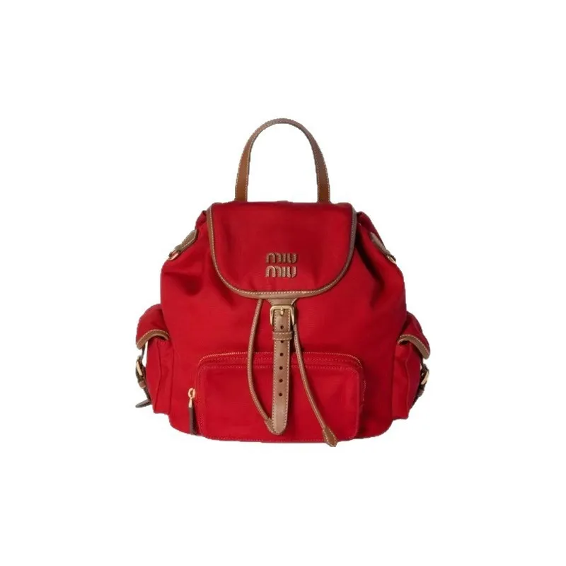 Miu Miu 2025 Canvas Backpack: Large Capacity, Versatile, Portable Shoulder Travel & Commuter Bag for Women - Image 5