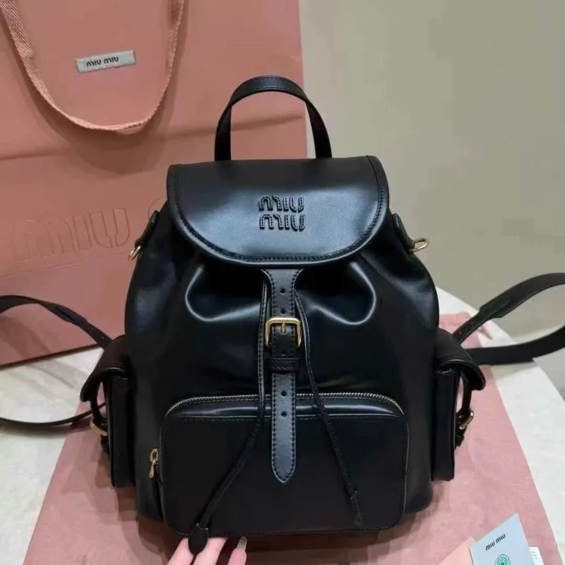 Miu Miu 2025 Canvas Backpack: Large Capacity, Versatile, Portable Shoulder Travel & Commuter Bag for Women - Image 4