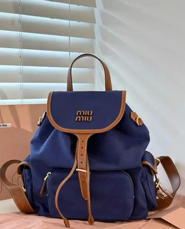 Miu Miu 2025 Canvas Backpack: Large Capacity, Versatile, Portable Shoulder Travel & Commuter Bag for Women showcase 8