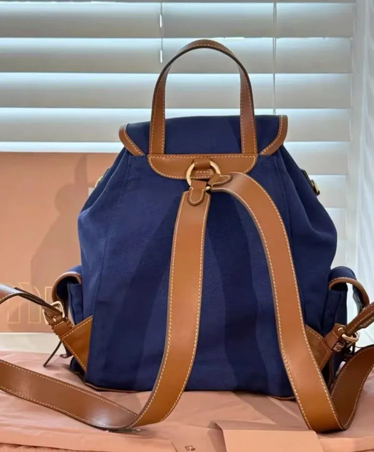 Miu Miu 2025 Canvas Backpack: Large Capacity, Versatile, Portable Shoulder Travel & Commuter Bag for Women showcase 10