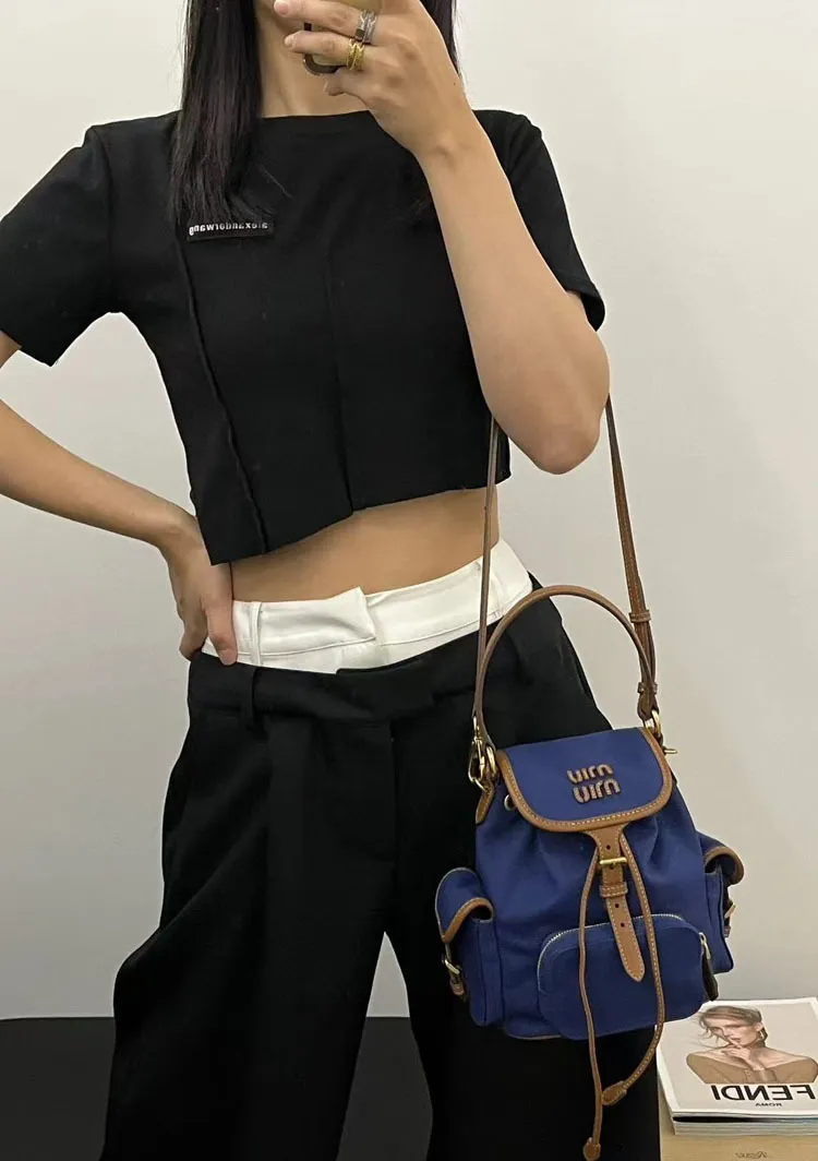 Miu Miu 2025 Canvas Backpack: Large Capacity, Versatile, Portable Shoulder Travel & Commuter Bag for Women showcase 4