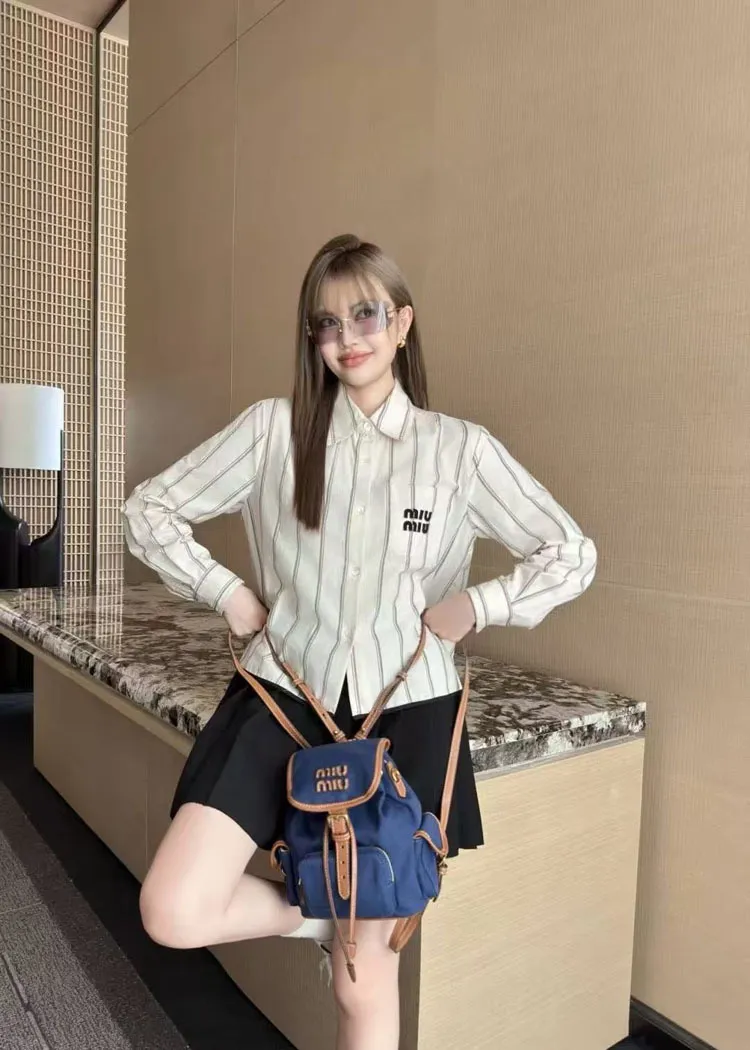 Miu Miu 2025 Canvas Backpack: Large Capacity, Versatile, Portable Shoulder Travel & Commuter Bag for Women showcase 3