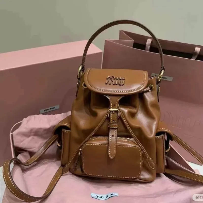 Miu Miu 2025 Canvas Backpack: Large Capacity, Versatile, Portable Shoulder Travel & Commuter Bag for Women thumbnail 3