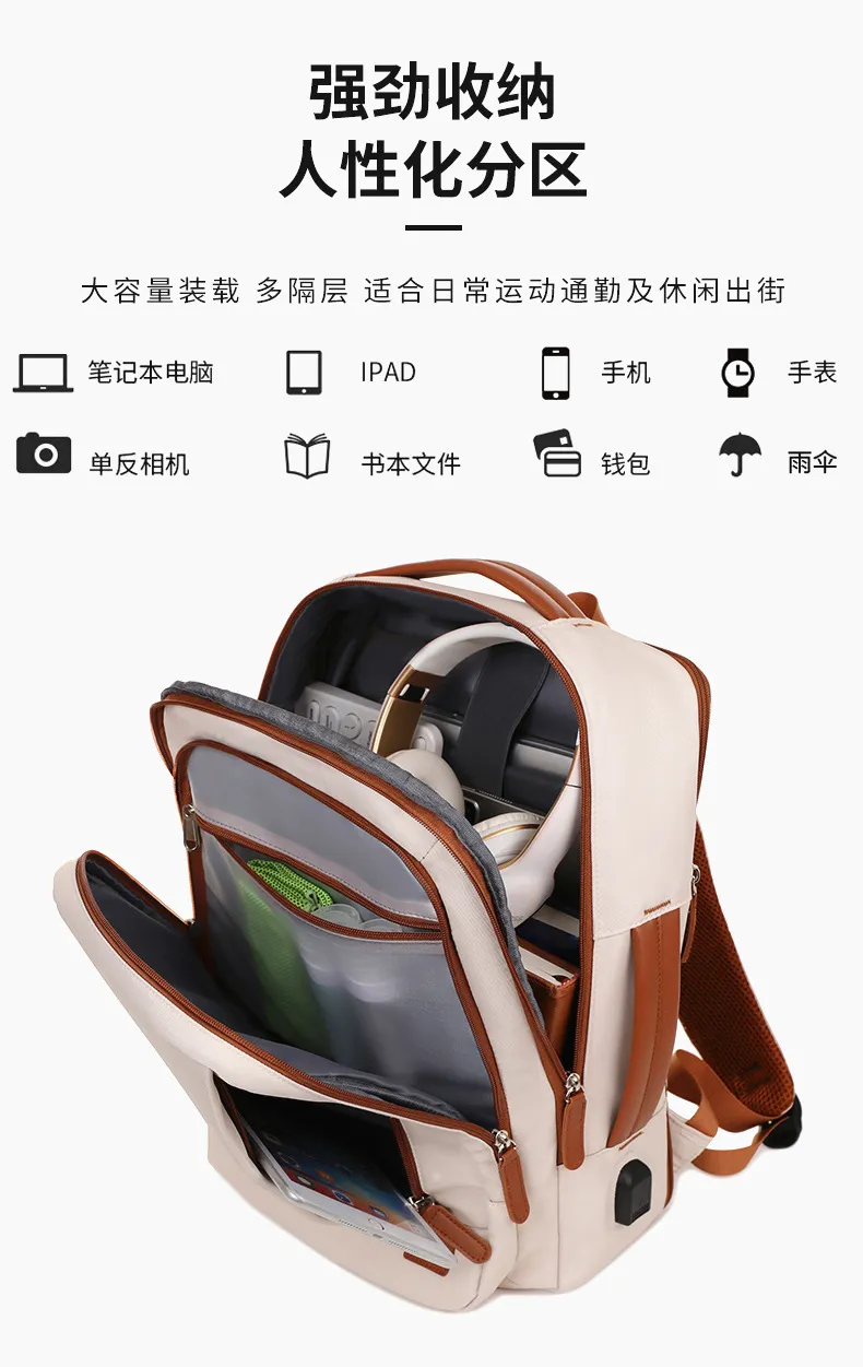 Large Capacity Expandable Business Laptop Backpack - Multi-Compartment, Multi-Functional, Portable Casual Travel Bag for Men & Women showcase 12
