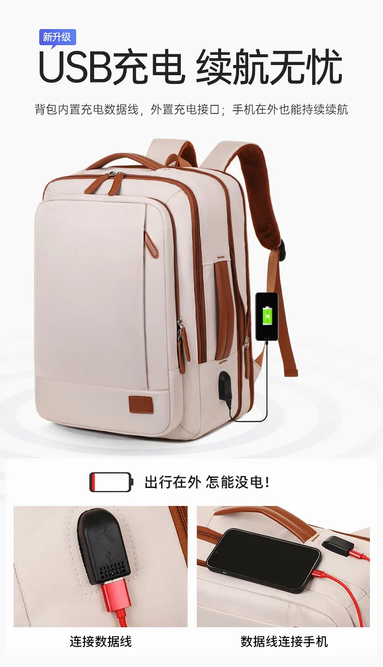 Large Capacity Expandable Business Laptop Backpack - Multi-Compartment, Multi-Functional, Portable Casual Travel Bag for Men & Women showcase 11