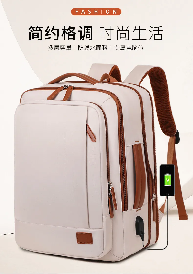 Large Capacity Expandable Business Laptop Backpack - Multi-Compartment, Multi-Functional, Portable Casual Travel Bag for Men & Women showcase 2