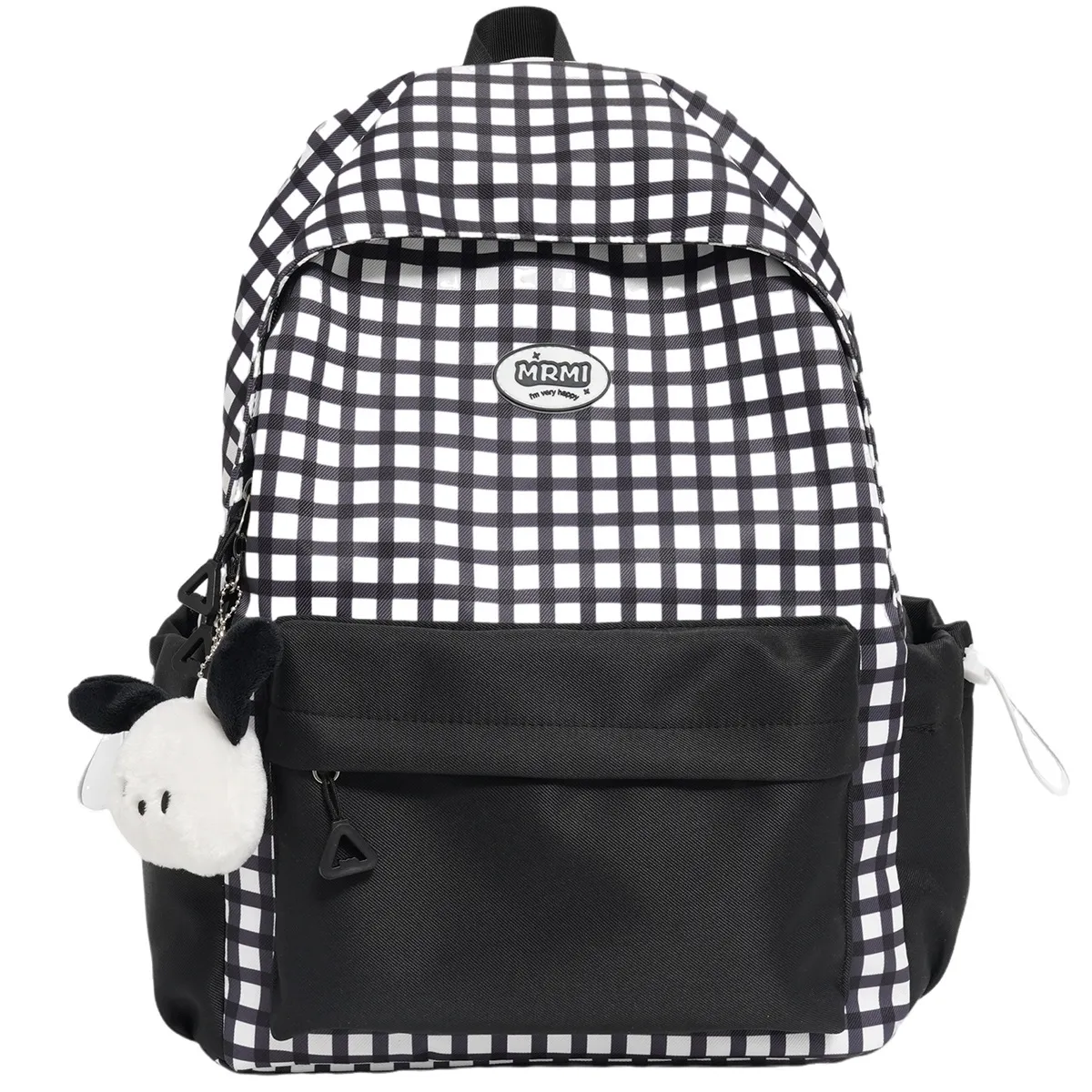 Casual Backpack Large Capacity Plaid Color Block Student School Bag Lightweight and Portable for Men and Women thumbnail 5