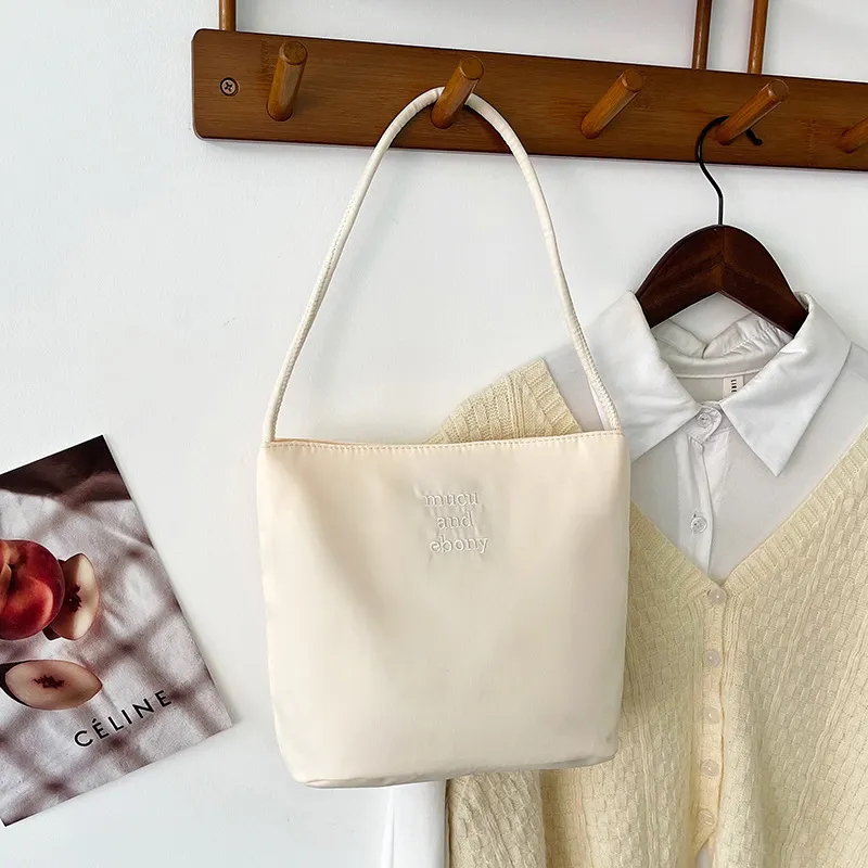South Korea Style 2024 New Nylon Bucket Bag Women's Casual Versatile Handbag Shoulder Armpit Bag thumbnail 8