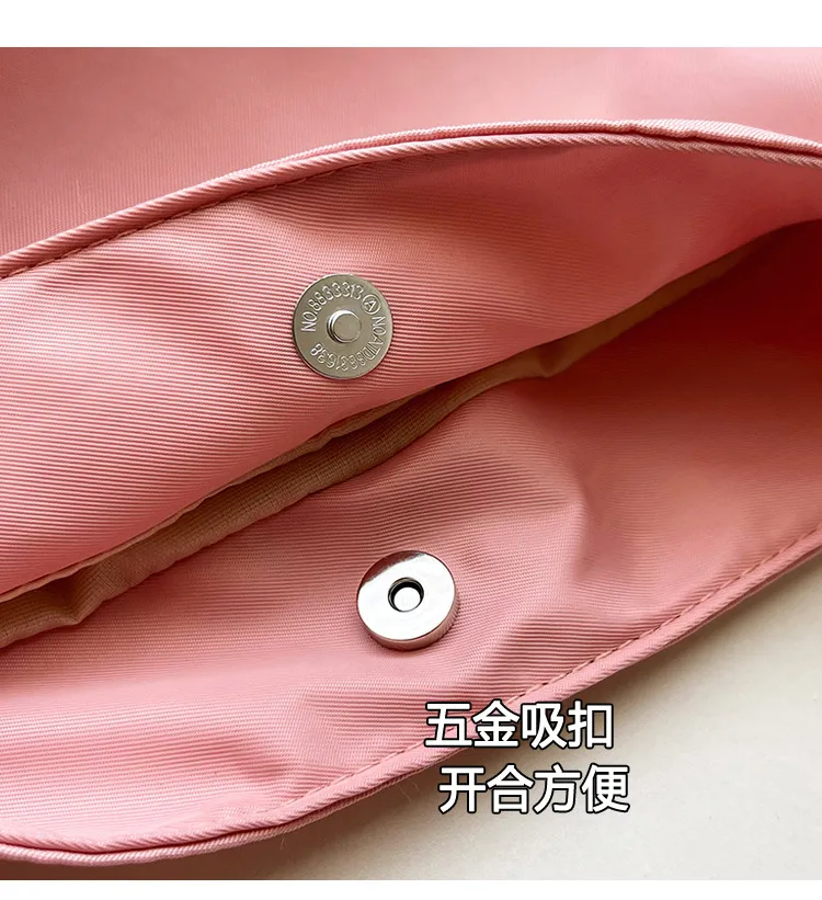 South Korea Style 2024 New Nylon Bucket Bag Women's Casual Versatile Handbag Shoulder Armpit Bag showcase 3