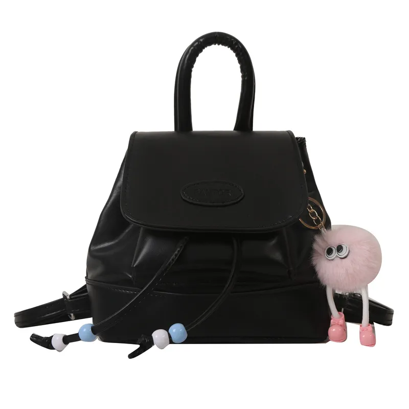 2023 Retro Fashion Solid Color Backpack for Women - Casual Trendy Small Travel Bag, Simple Western Style thumbnail 5
