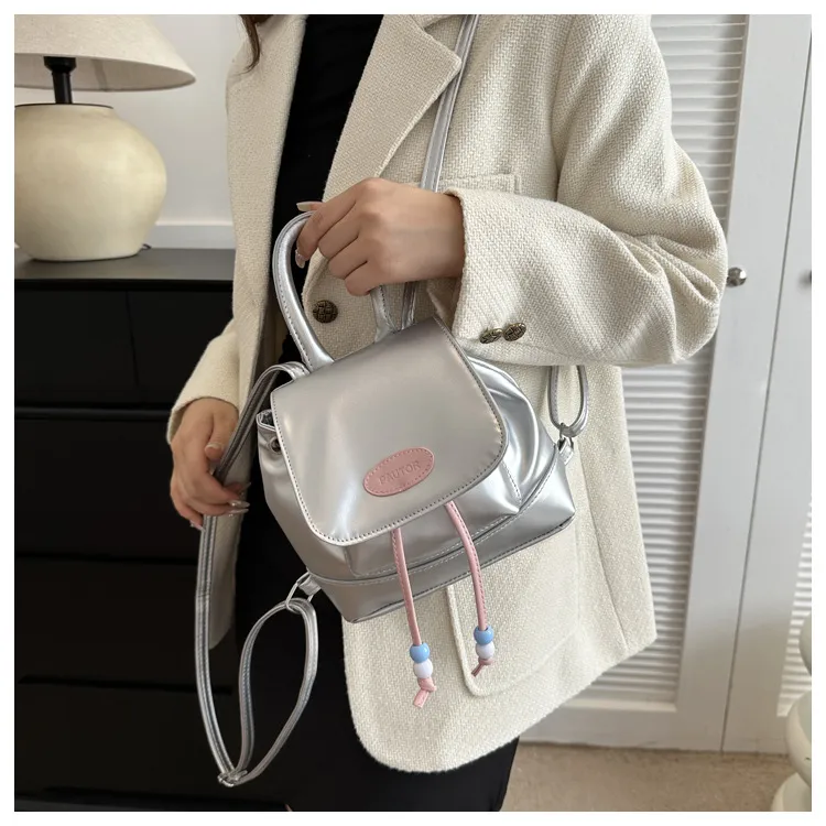 2023 Retro Fashion Solid Color Backpack for Women - Casual Trendy Small Travel Bag, Simple Western Style showcase 14