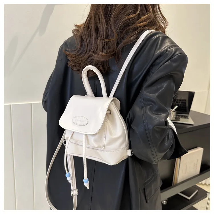 2023 Retro Fashion Solid Color Backpack for Women - Casual Trendy Small Travel Bag, Simple Western Style showcase 18