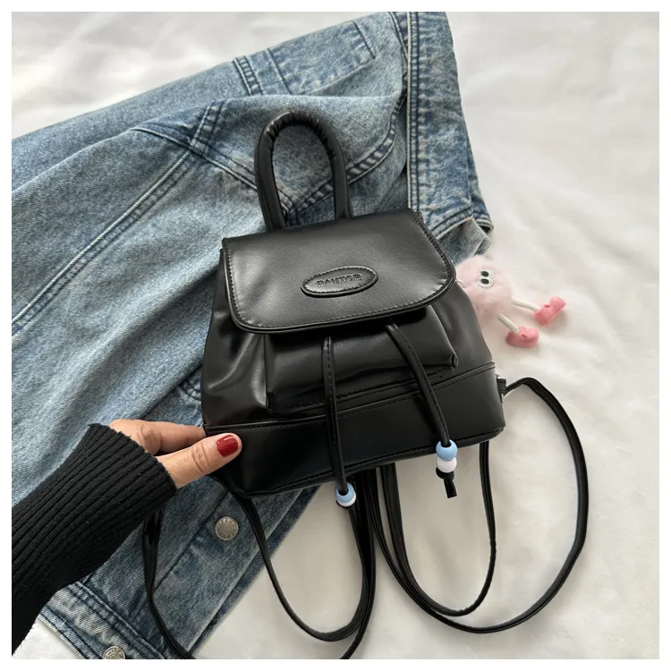 2023 Retro Fashion Solid Color Backpack for Women - Casual Trendy Small Travel Bag, Simple Western Style showcase 19