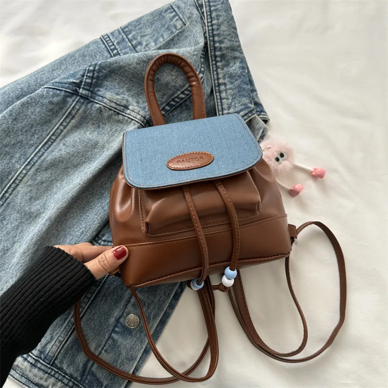2023 Retro Fashion Solid Color Backpack for Women - Casual Trendy Small Travel Bag, Simple Western Style thumbnail 10