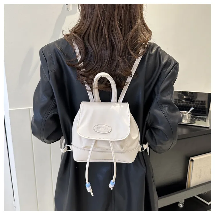 2023 Retro Fashion Solid Color Backpack for Women - Casual Trendy Small Travel Bag, Simple Western Style showcase 17