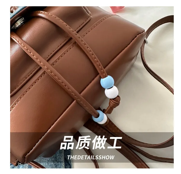 2023 Retro Fashion Solid Color Backpack for Women - Casual Trendy Small Travel Bag, Simple Western Style showcase 5