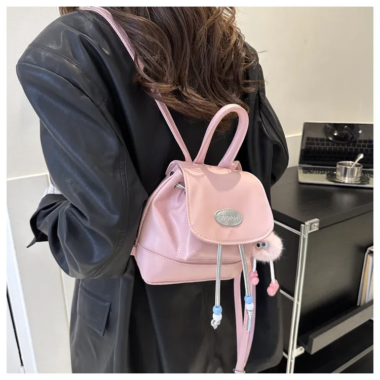 2023 Retro Fashion Solid Color Backpack for Women - Casual Trendy Small Travel Bag, Simple Western Style showcase 15