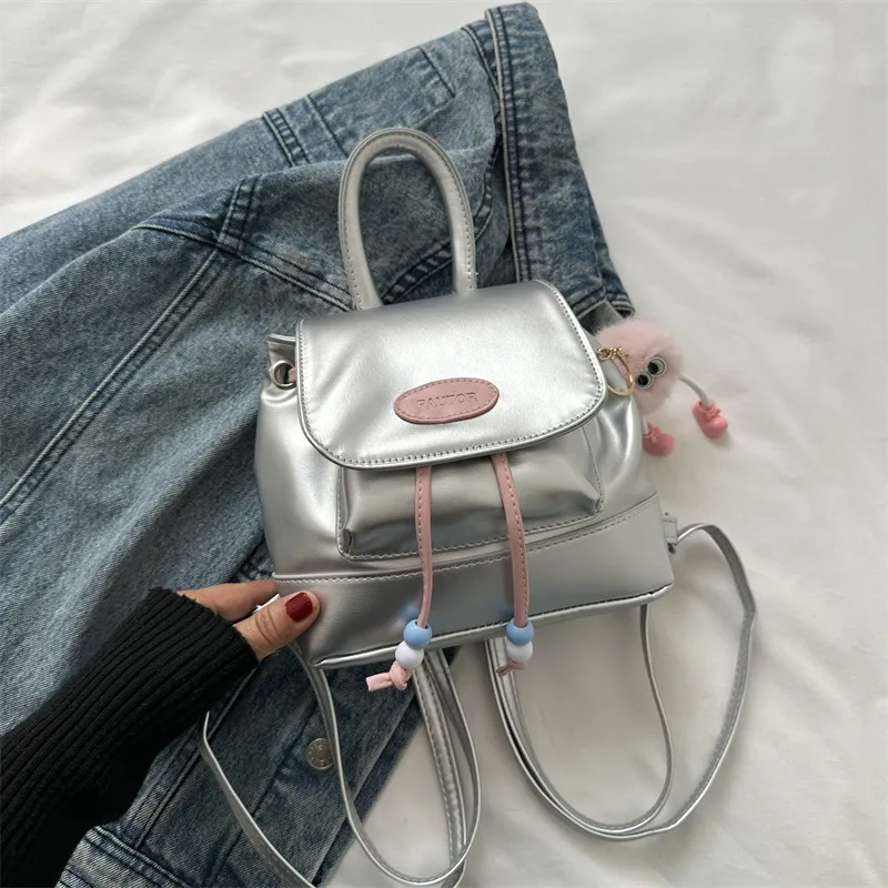 2023 Retro Fashion Solid Color Backpack for Women - Casual Trendy Small Travel Bag, Simple Western Style thumbnail 8