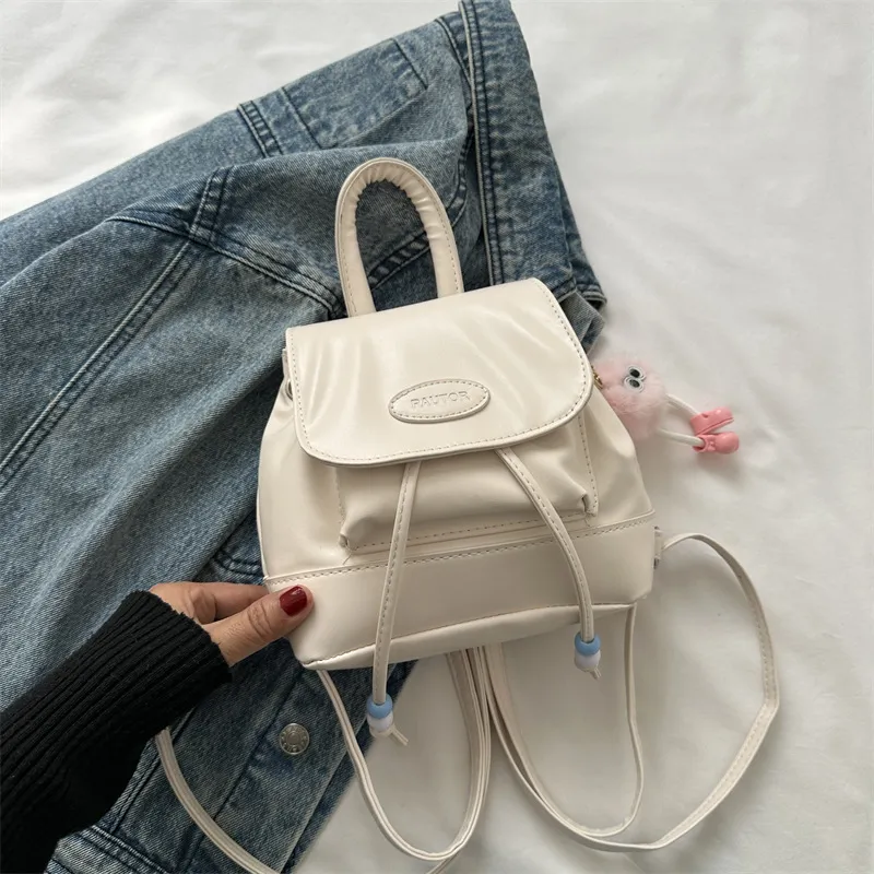2023 Retro Fashion Solid Color Backpack for Women - Casual Trendy Small Travel Bag, Simple Western Style thumbnail 7