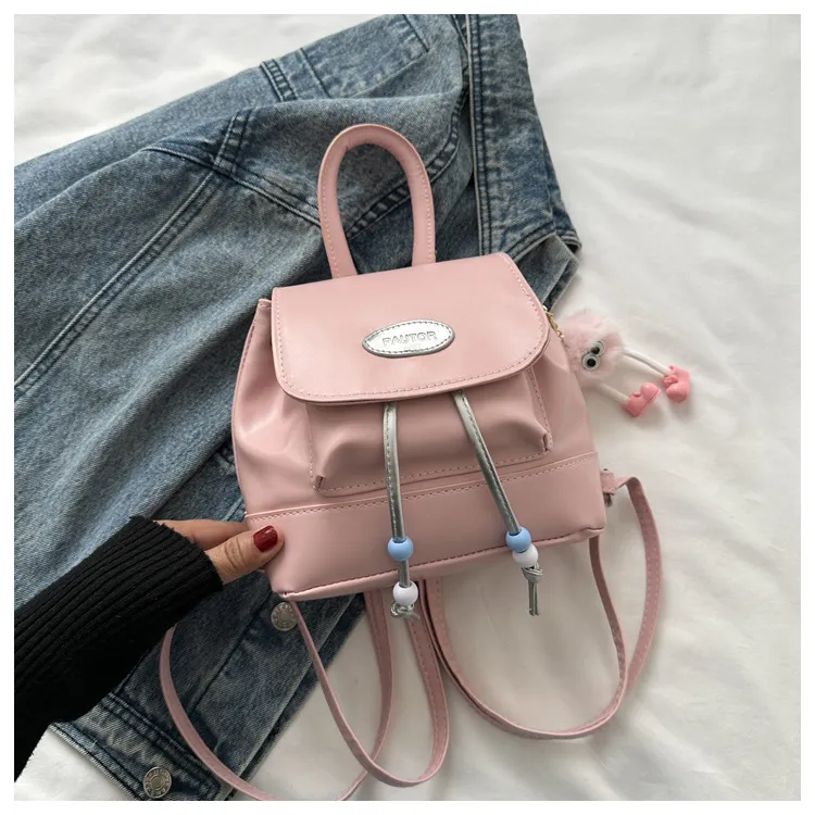 2023 Retro Fashion Solid Color Backpack for Women - Casual Trendy Small Travel Bag, Simple Western Style showcase 20