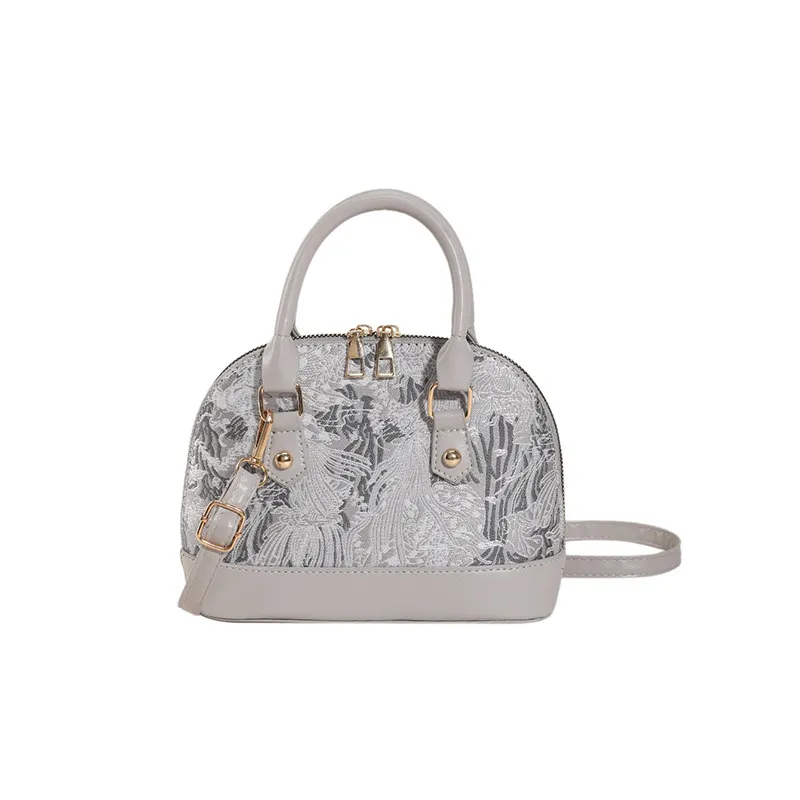 Women's Fashion Shell Shoulder Messenger Bag - Stylish Pattern Stitching Portable Handbag for Summer 2023 thumbnail 6