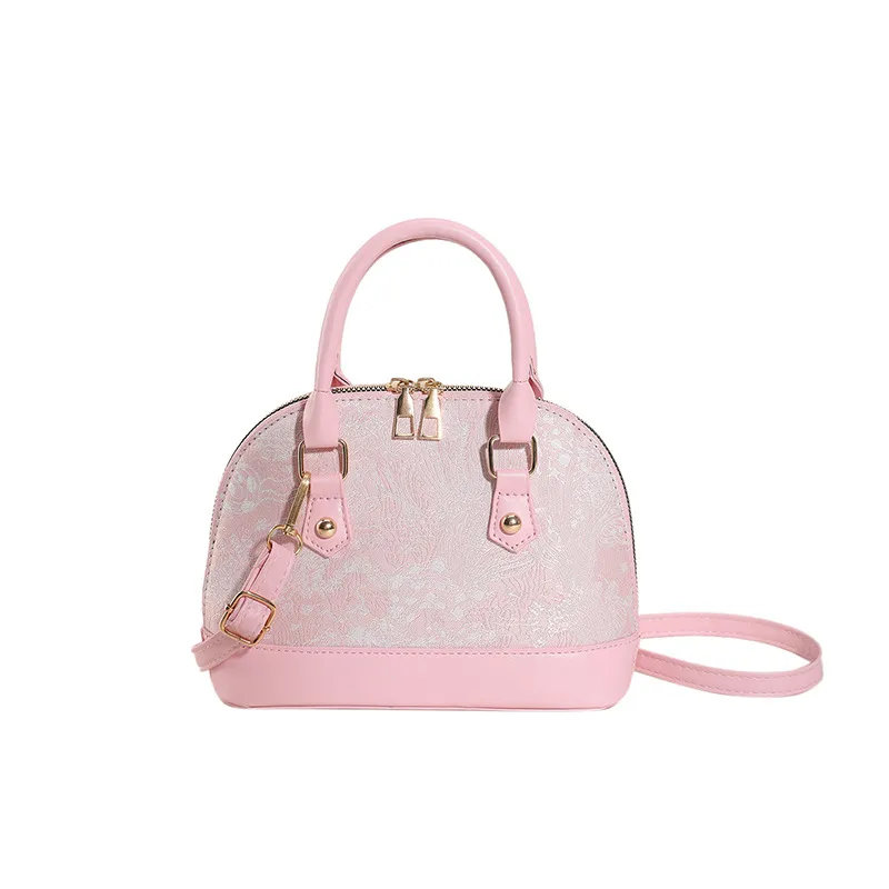 Women's Fashion Shell Shoulder Messenger Bag - Stylish Pattern Stitching Portable Handbag for Summer 2023 thumbnail 7