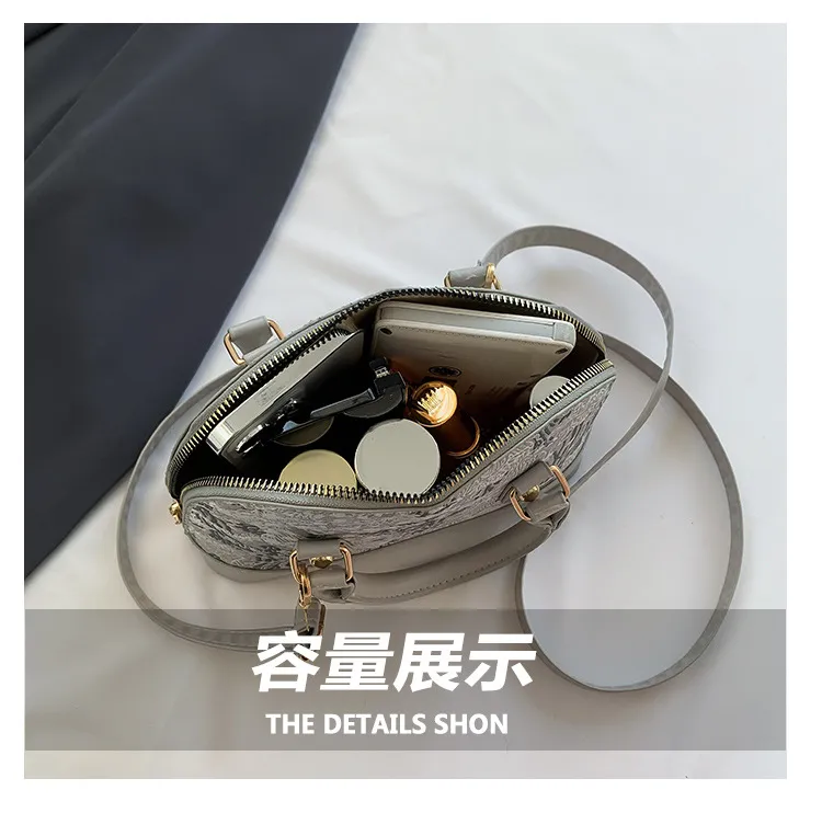 Women's Fashion Shell Shoulder Messenger Bag - Stylish Pattern Stitching Portable Handbag for Summer 2023 showcase 8