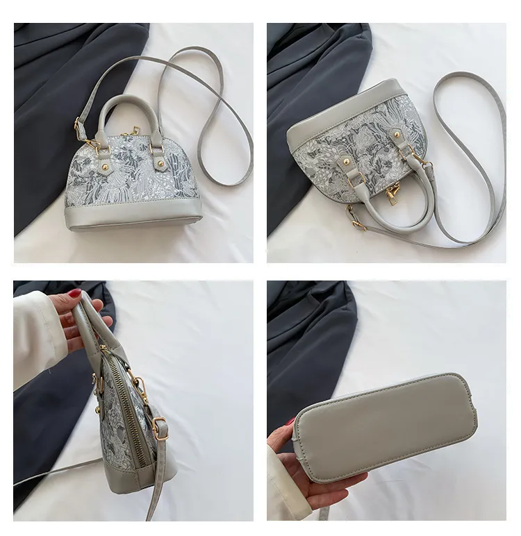 Women's Fashion Shell Shoulder Messenger Bag - Stylish Pattern Stitching Portable Handbag for Summer 2023 showcase 10