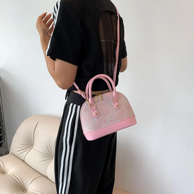 Women's Fashion Shell Shoulder Messenger Bag - Stylish Pattern Stitching Portable Handbag for Summer 2023 showcase 15