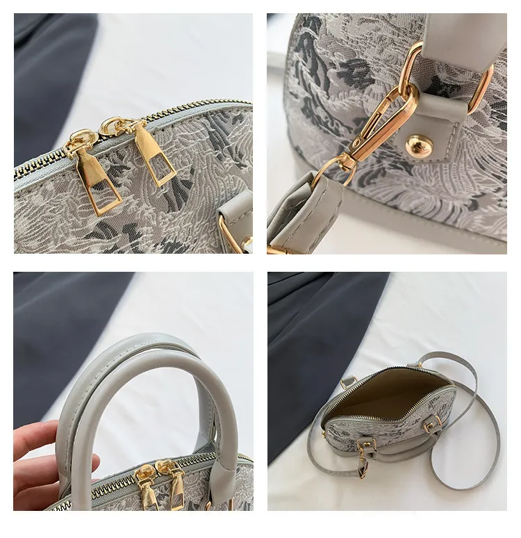 Women's Fashion Shell Shoulder Messenger Bag - Stylish Pattern Stitching Portable Handbag for Summer 2023 showcase 11