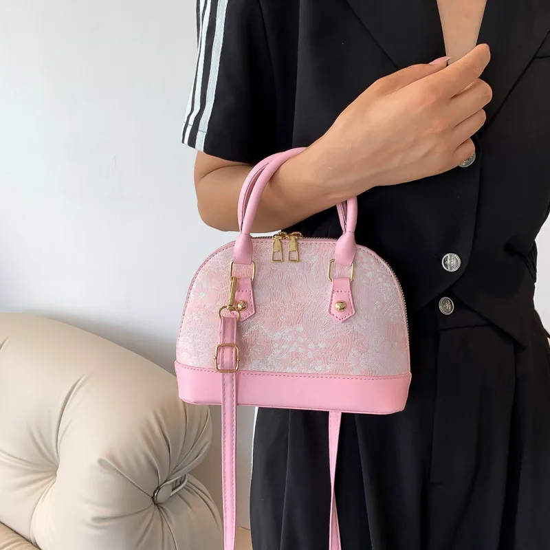 Women's Fashion Shell Shoulder Messenger Bag - Stylish Pattern Stitching Portable Handbag for Summer 2023 showcase 12