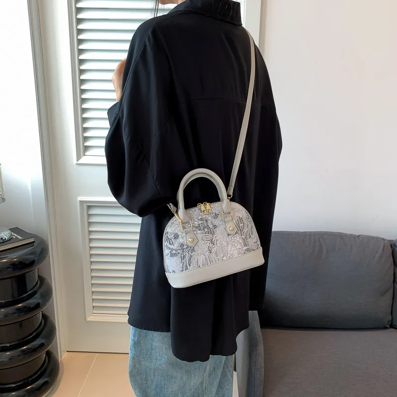 Women's Fashion Shell Shoulder Messenger Bag - Stylish Pattern Stitching Portable Handbag for Summer 2023 showcase 19