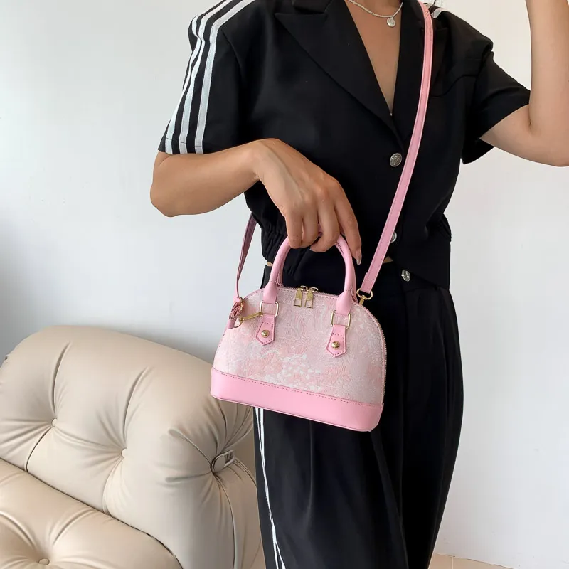 Women's Fashion Shell Shoulder Messenger Bag - Stylish Pattern Stitching Portable Handbag for Summer 2023 showcase 13