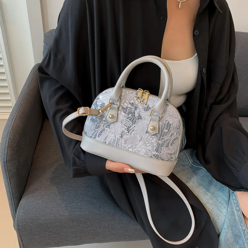 Women's Fashion Shell Shoulder Messenger Bag - Stylish Pattern Stitching Portable Handbag for Summer 2023 showcase 16