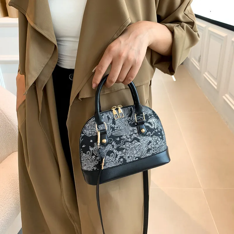 Women's Fashion Shell Shoulder Messenger Bag - Stylish Pattern Stitching Portable Handbag for Summer 2023 showcase 20