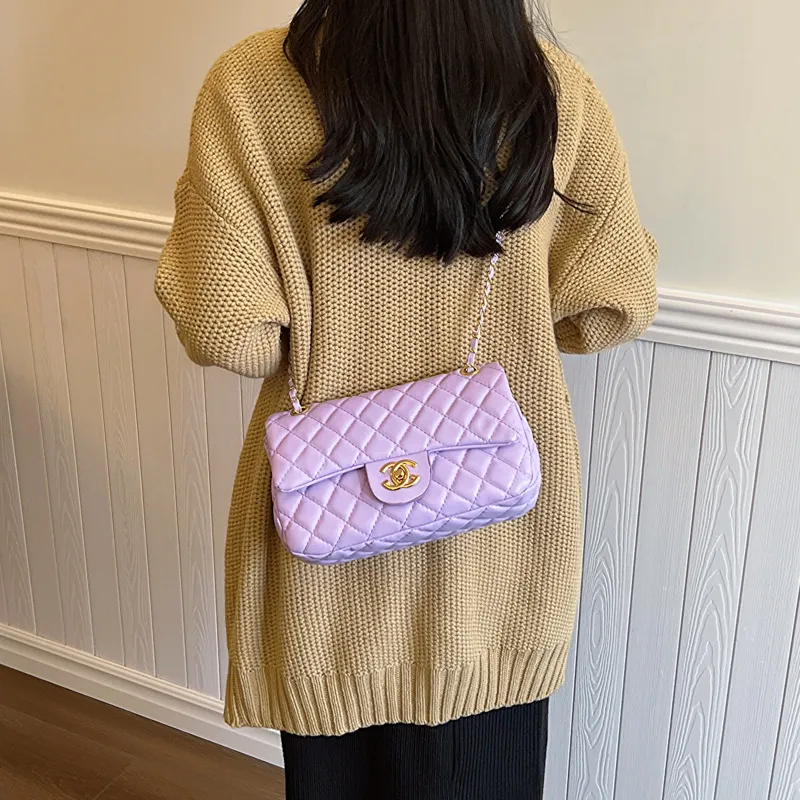 2023 New Fashion Women's Rhombus Shoulder Bag - Elegant Small Square Messenger Bag, Chanel Style Handbag for Versatile Use - Image 2