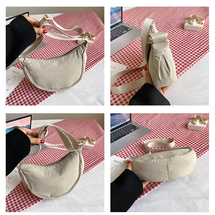 U Family Trendy Nylon Crossbody Bag for Women - Lightweight Small Shoulder Bag, Versatile Dumpling Style for Summer Travel and Daily Use showcase 2