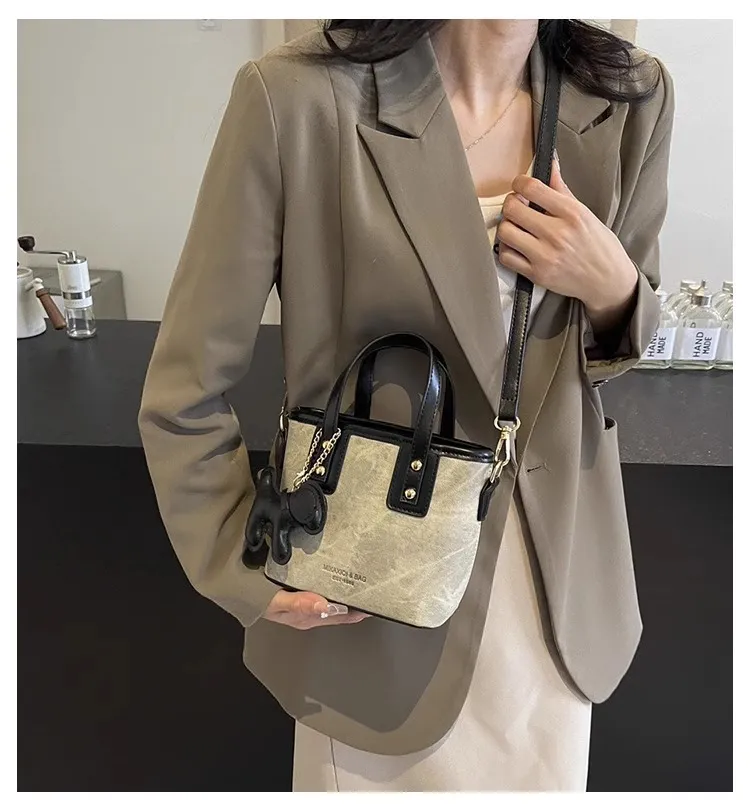 Women's Retro Color-Block Crossbody Bag 2026 - Stylish Small Shoulder Handbag for Autumn/Winter Fashion showcase 2