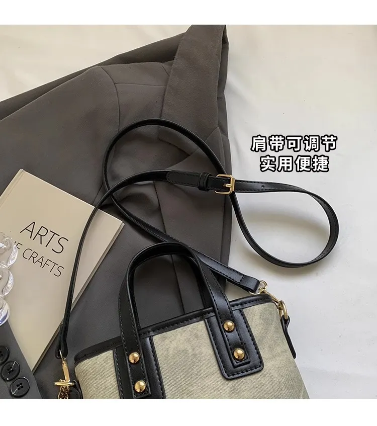 Women's Retro Color-Block Crossbody Bag 2026 - Stylish Small Shoulder Handbag for Autumn/Winter Fashion showcase 7